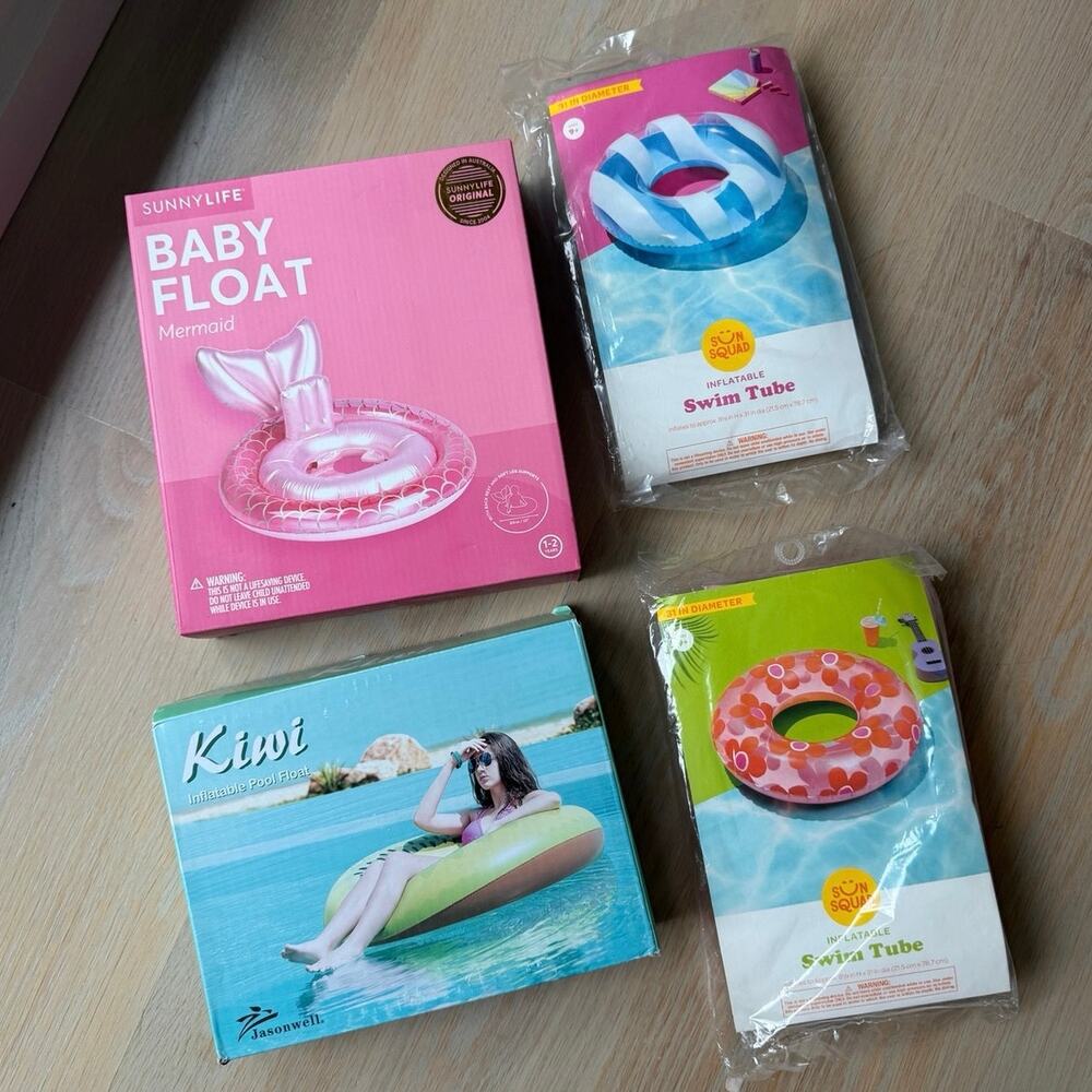 Pool Float Bundle Mermaid Kiwi Swim Tubes NEW